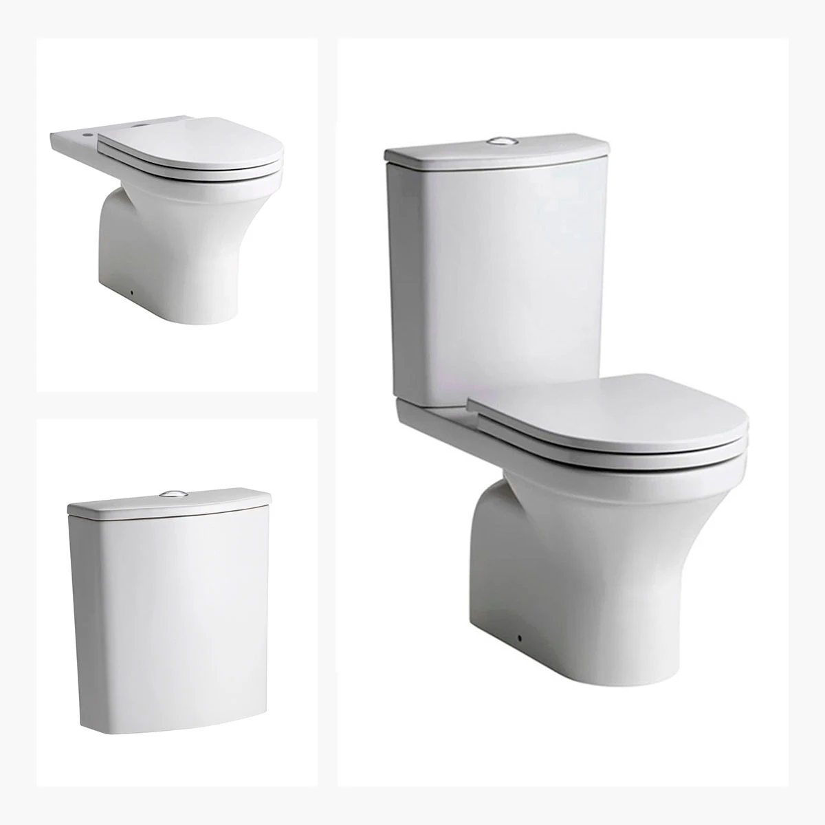 Juego Inodoro, Tapa Y Mochila Ferrum Linea Varese Descarga A 25 Cms. 