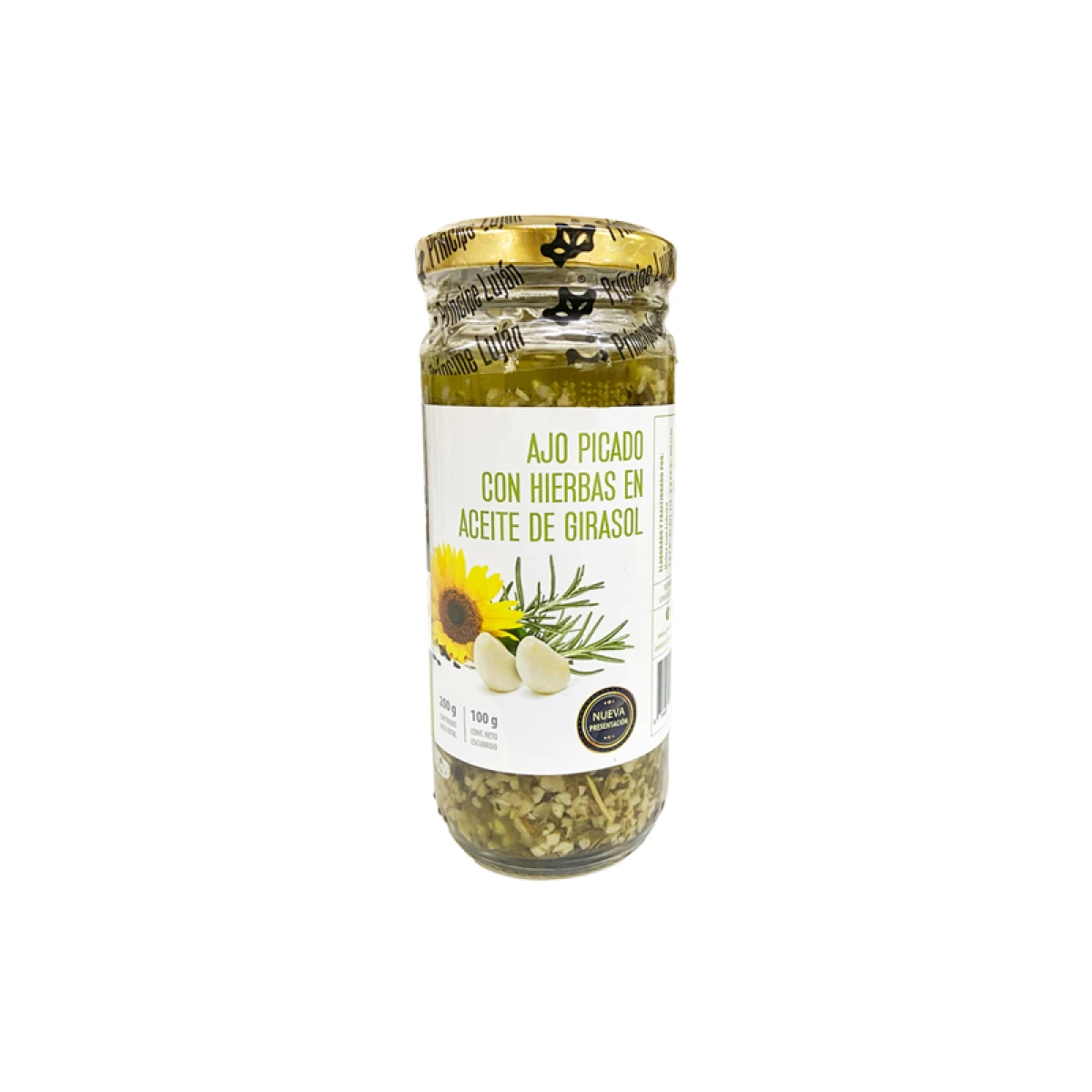 Ajo picado con hierbas en aceite de girasol Principe Lujan 