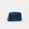 Bandolera Haze En Cuero Graneado Azul