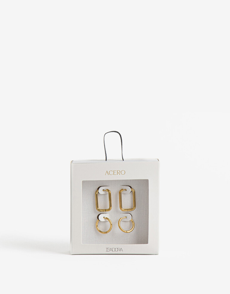 Aros Argollas Set Metal Set De Argollas De Acero - Dorado