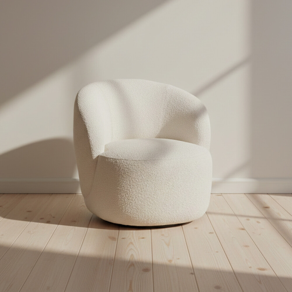 BUTACA GIRATORIA TELA NATURAL-BEIGE HARP NATURAL