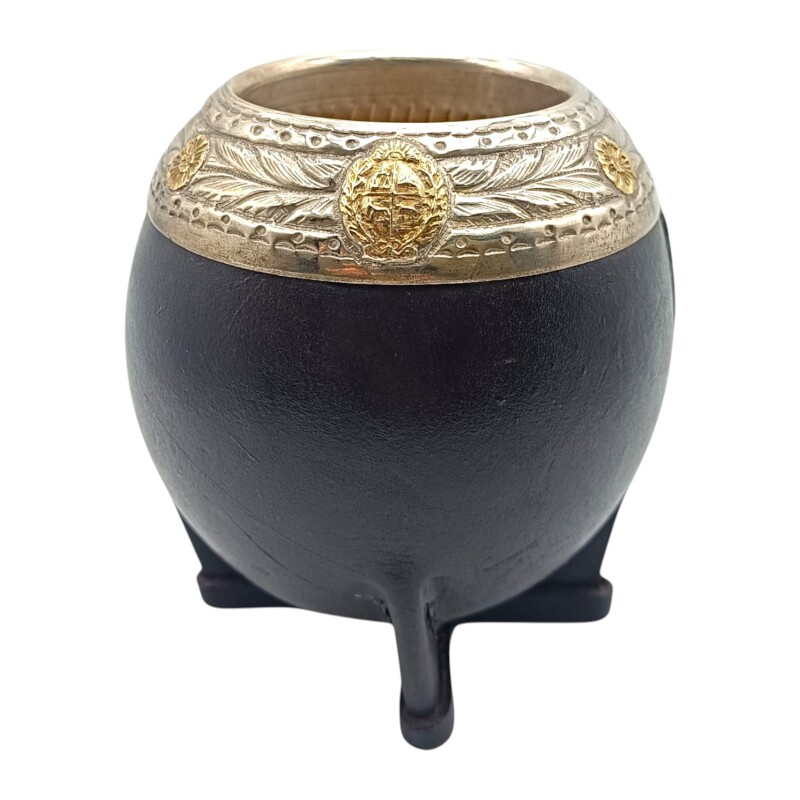 Mate torpedo Escudo Nacional linea Bresciani - Plata y oro - MTTO11 negrouniforme