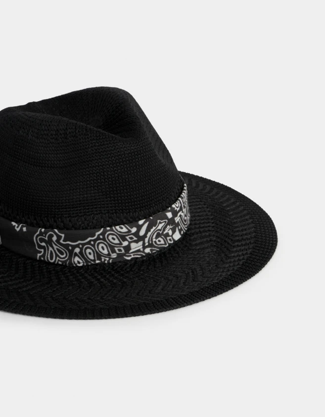 Sombreros Romántico Sombrero Con Trim - Negro