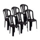 Set x6 Sillas Bistró sin apoya brazos NEGRO