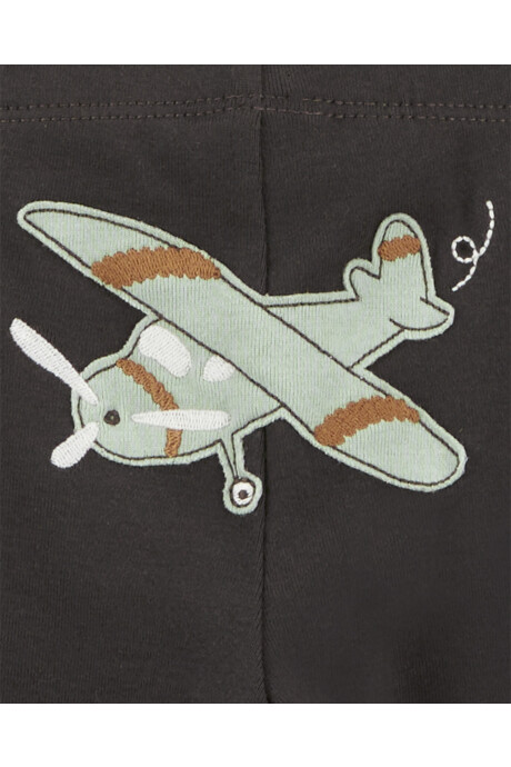 Set tres piezas de algodón, pantalón y dos bodies, diseño aviones Set tres piezas de algodón, pantalón y dos bodies, diseño aviones