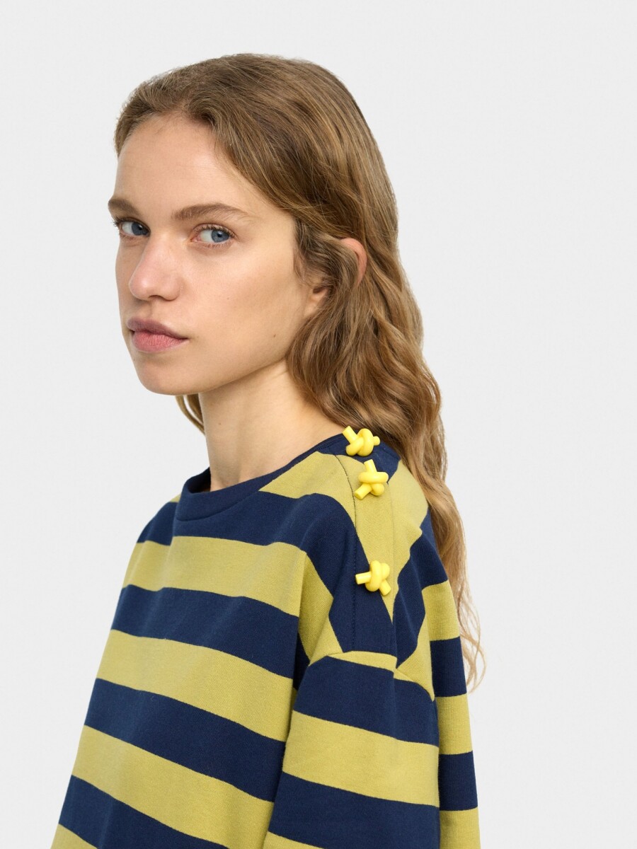 Sudadera Con Rayas 100% Algodón multicolor