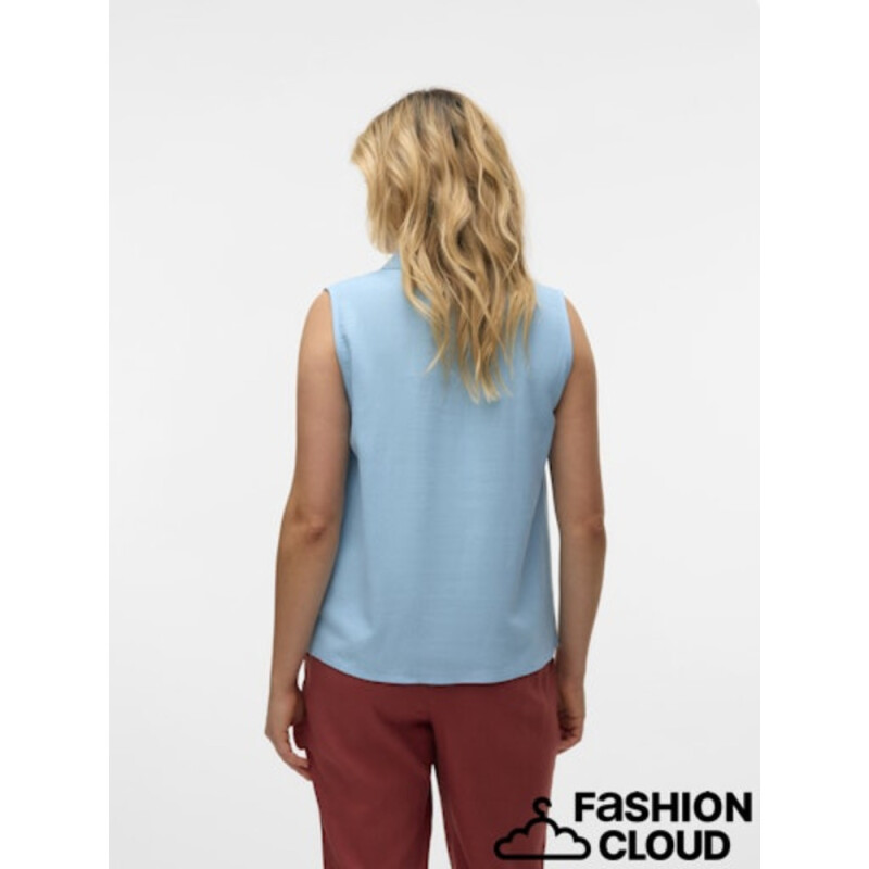 VMMYMILO SL V-NECK SHIRT WVN GA Airy Blue