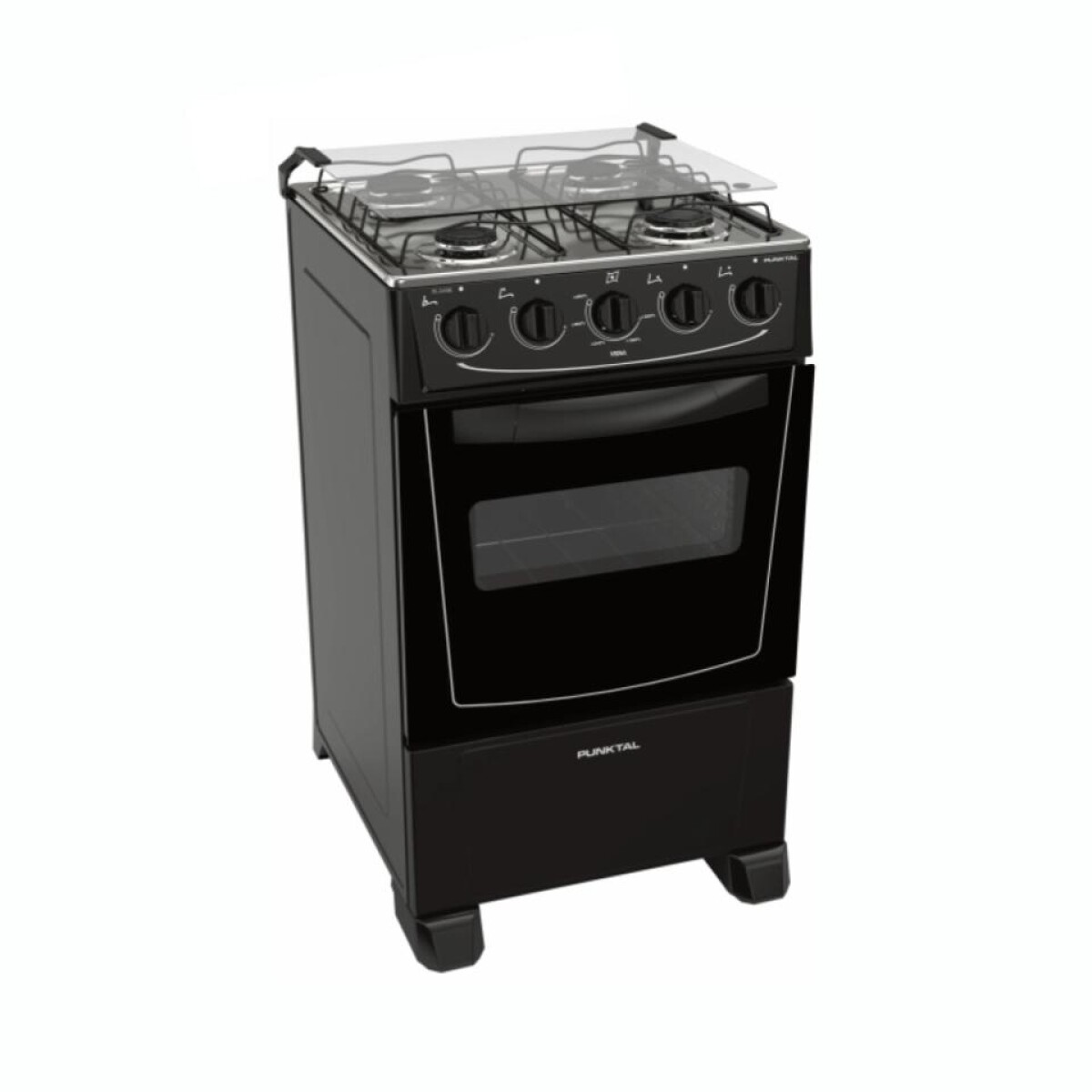 Cocina A Gas PUNKTAL PK-268B Cuatro Hornallas Capacidad 50L - Negro 