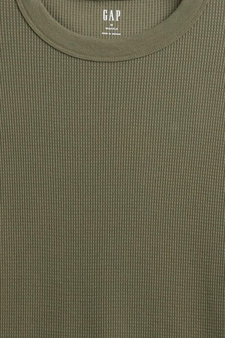 Remera Waffle Hombre Army Jacket Green