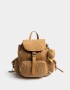 Mochilas Urbanas Mochila Solapa Corderoy Camel - Marron Camel