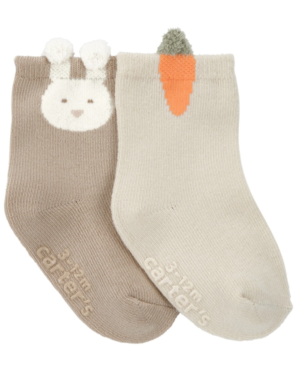 Pack dos pares de medias de algodón, diseño pascuas 