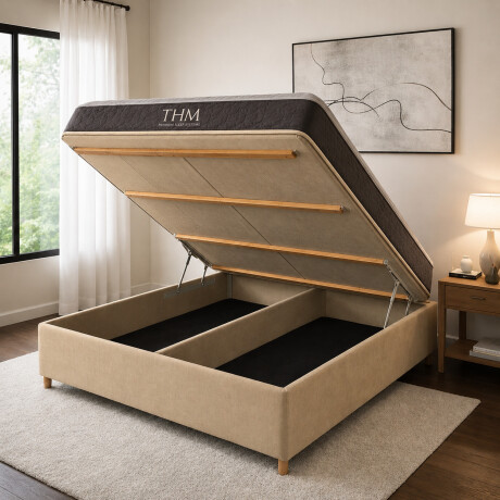 Sommier 2 Plazas THM Hybrid Silver Smart Box Baúl Beige
