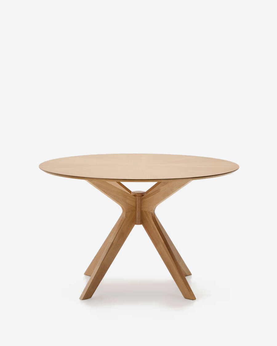 Mesa redonda Naanim de chapa de de roble Ø 120 cm