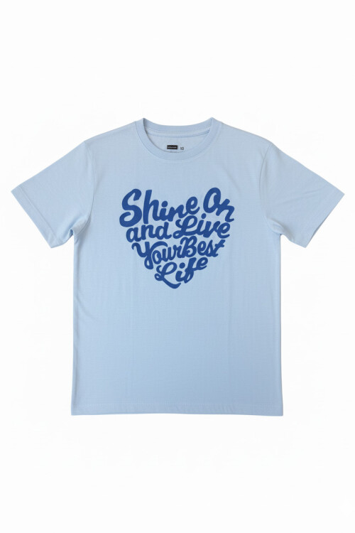 Remera estampada CELESTE