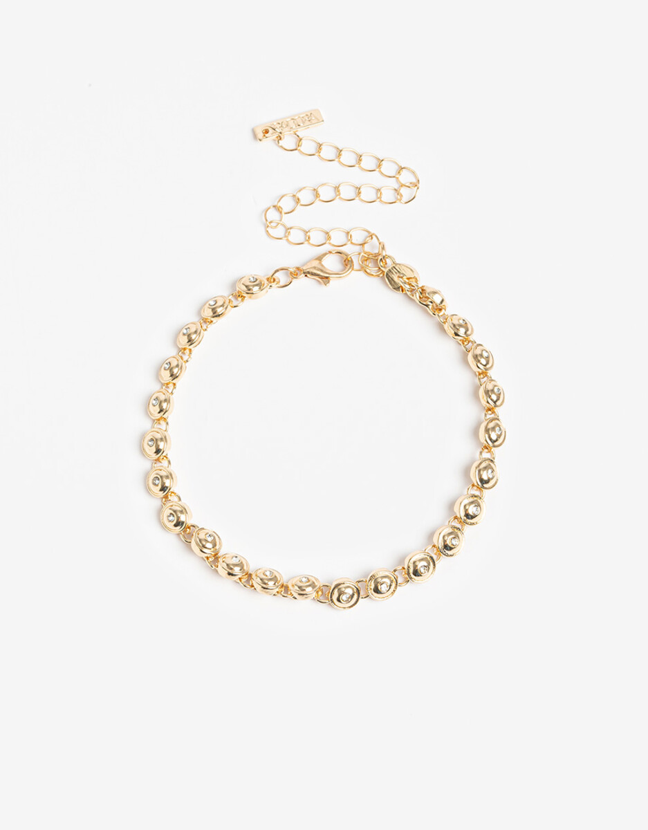 Pulsera Flexible Metal Y Strass 