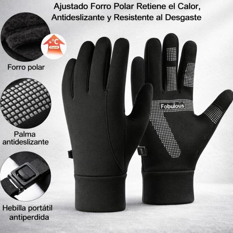 Guantes Termicos Tactiles Impermeable Antideslizante Abrigo Talle M