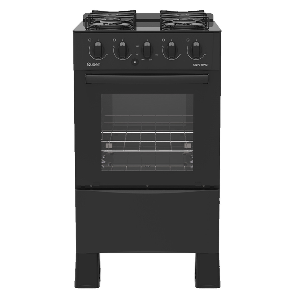 COCINA SUPERGAS QUEEN 4 HORNALLAS MESADA VIDRIO NEGRA Y TERMOCUPLA 