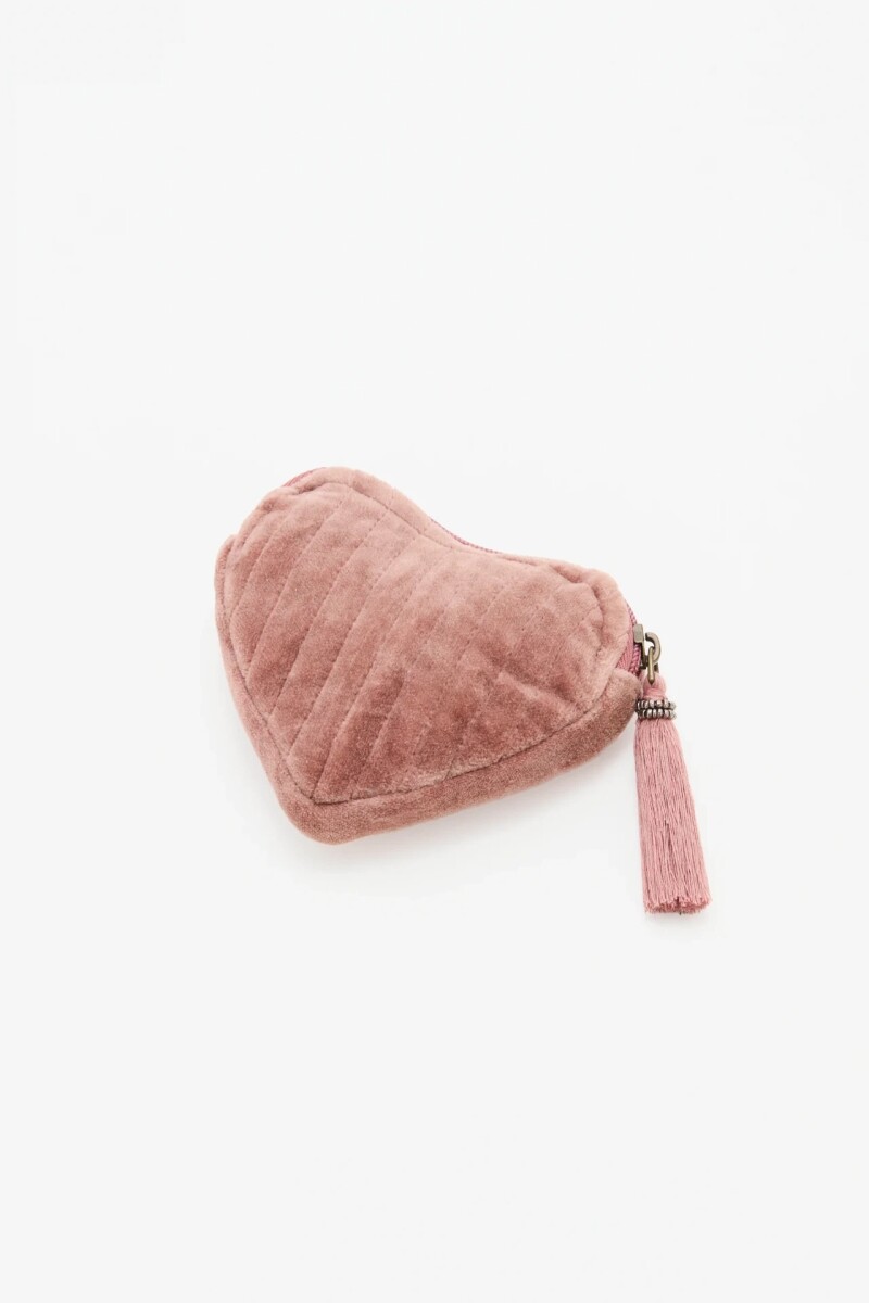 Bolso Heart Velvet Rosa Viejo