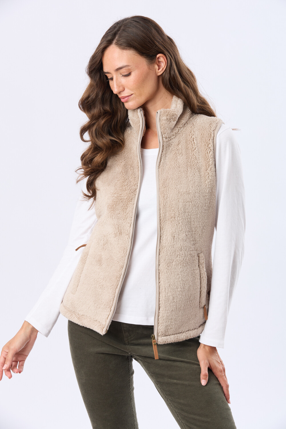CHALECO SHERPA SUAVE Beige