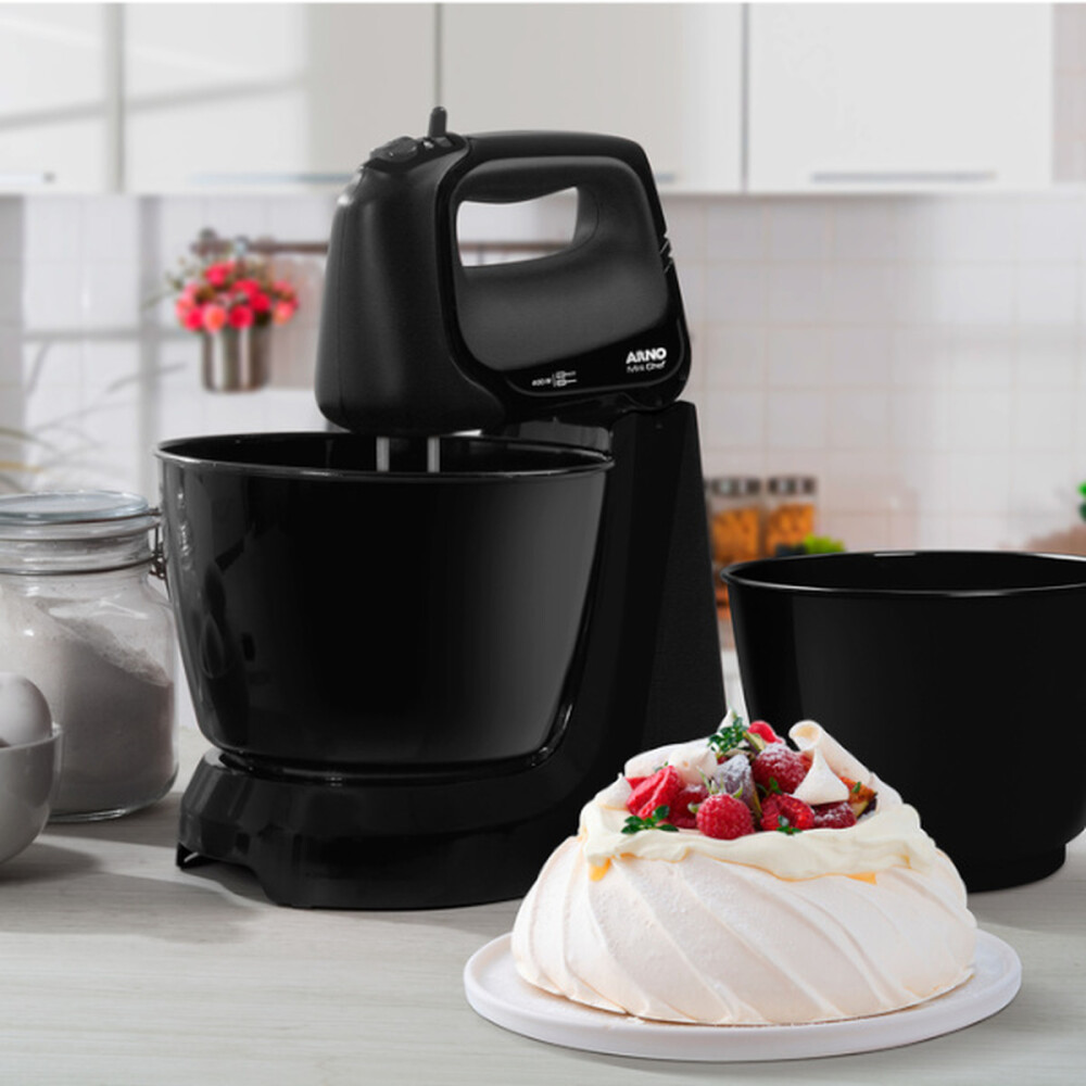 BATIDORA MINI CHEF ARNO H11 4V 2 BOWLS NEGRO 220V Unica