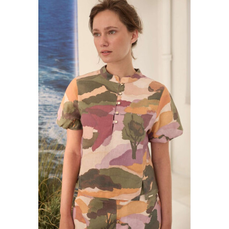 Blusa Tropical Print Tierra