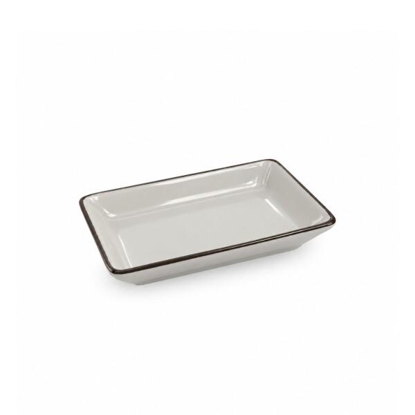 Dip plato reclangular borde negro 10x7.5x1.5 cm Dip plato reclangular borde negro 10x7.5x1.5 cm