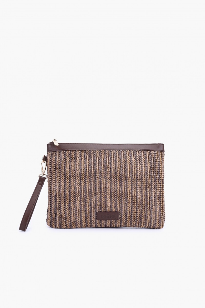 Clutch rafia - chocolate 