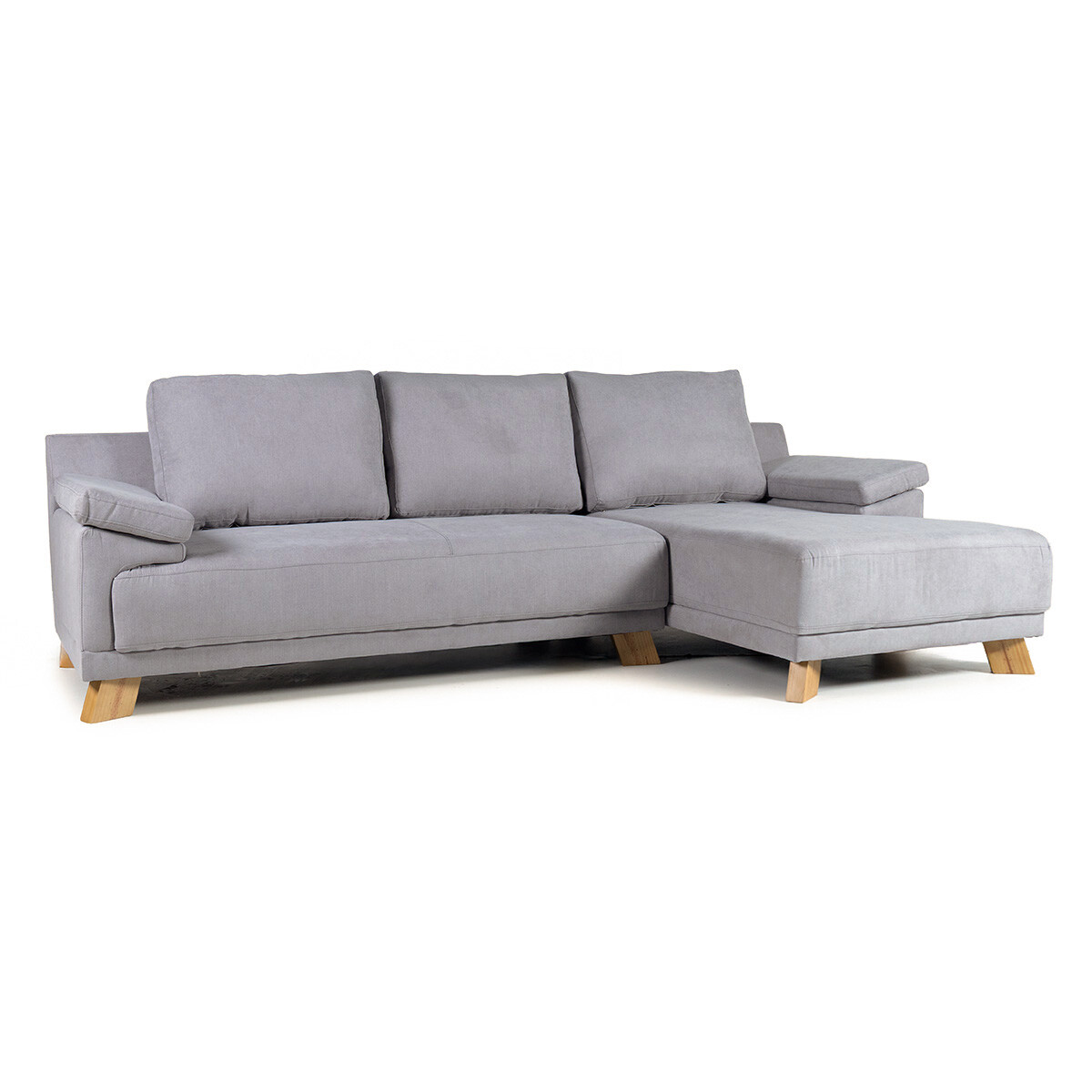 Rinconera Adalia - Tela Microfibra - Chaise derecho - 12074 (Gris) 