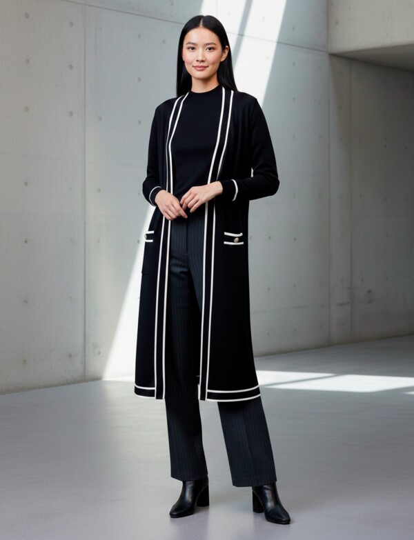 Cardigan Largo NEGRO