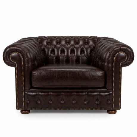 Sofá Chesterfield Novo - Cuero Básico - 1 cuerpo Café - (Preventa)