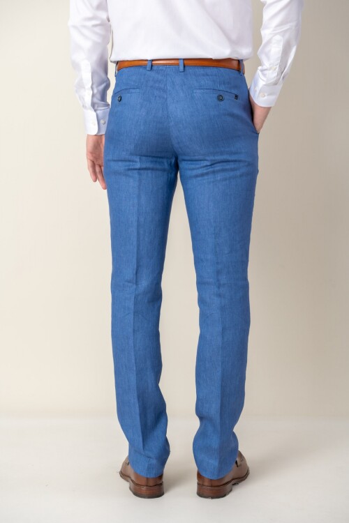 Pantalon de lino Classic Fit Blue