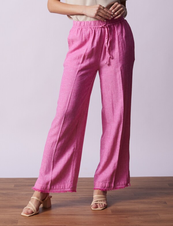 Pantalon Lino Cordel FUCSIA