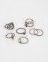 Sets Anillos Antique Silver Set De Anillos Metálicos - Plateado Antique Silver