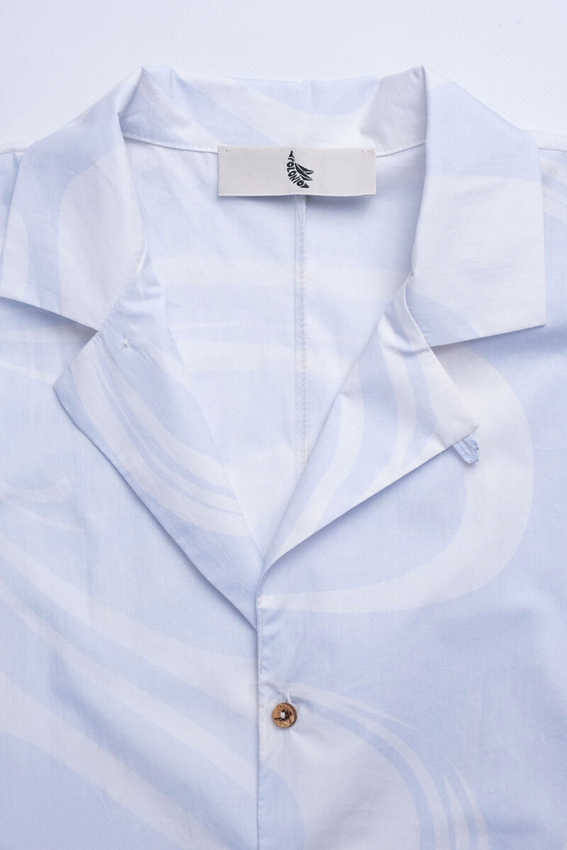 CAMP-COLLAR BOXY SHIRT Marble Sky