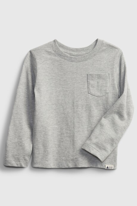 Remera Básico Con Bolsillo Toddler Niño Light Heather Grey V6