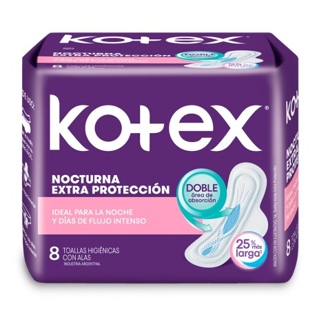 Toallitas Femeninas Kote Nocturna con Alas 8 Unidades Toallitas Femeninas Kote Nocturna con Alas 8 Unidades