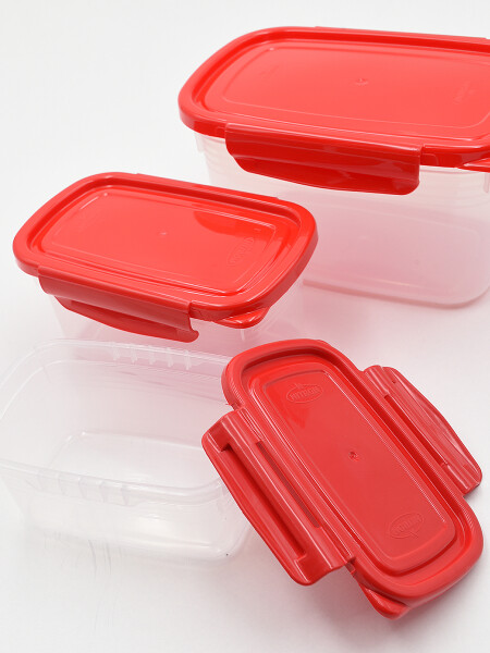 CONTENEDOR SET X 3 ROJO (V)