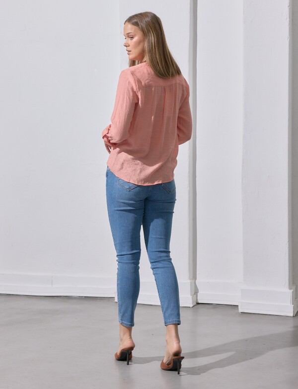 Blusa Nudo Botones CORAL