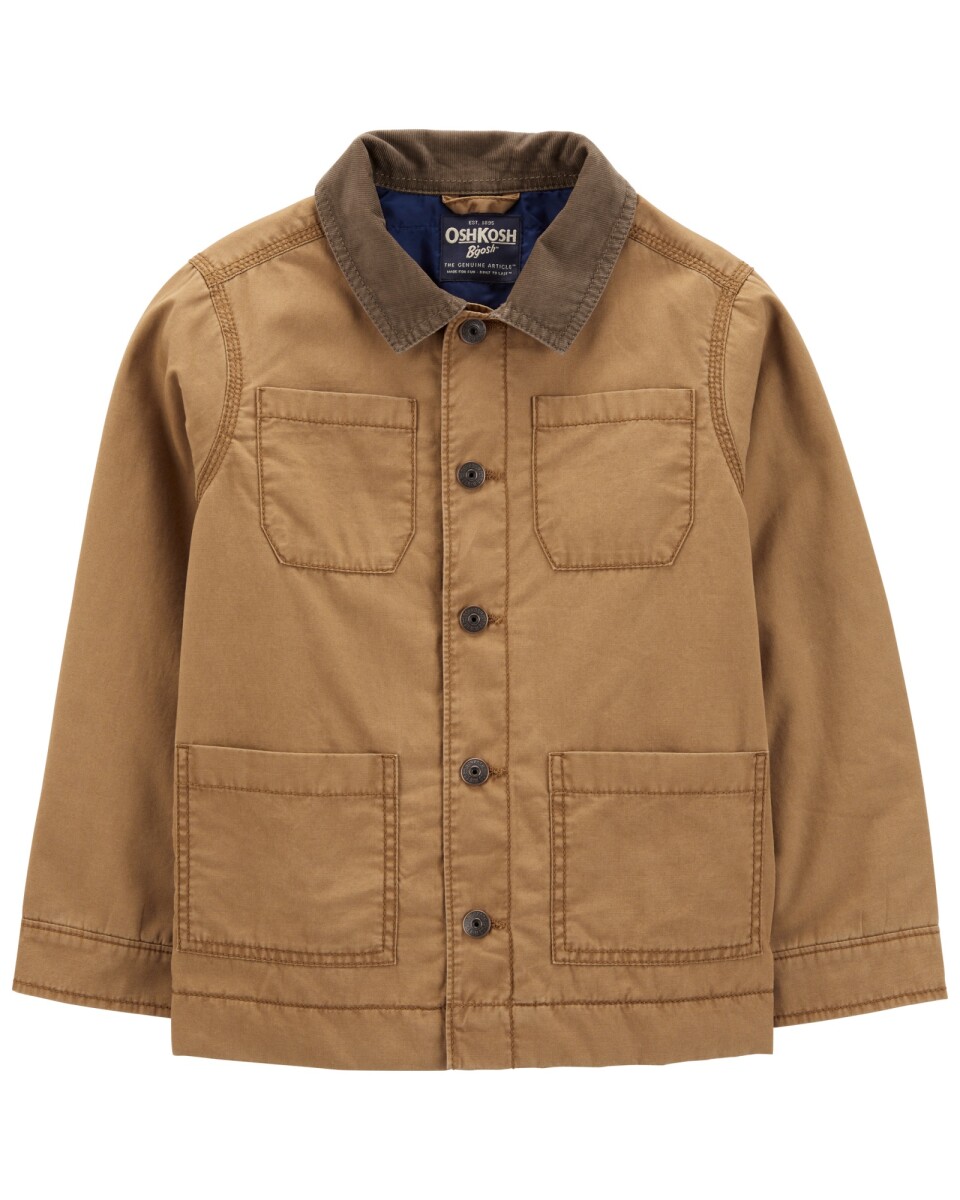 Campera de lona, con cuello de pana. Talles 6-14 