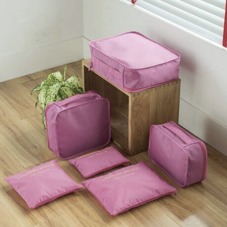 Set de 6 Organizadores de Valija Equipaje para Viaje Rosado
