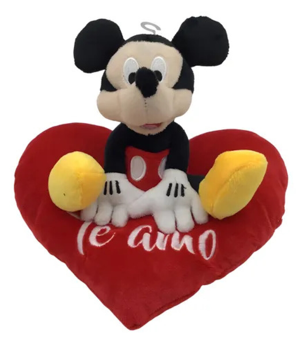 Peluche Mickey sentado en corazon 