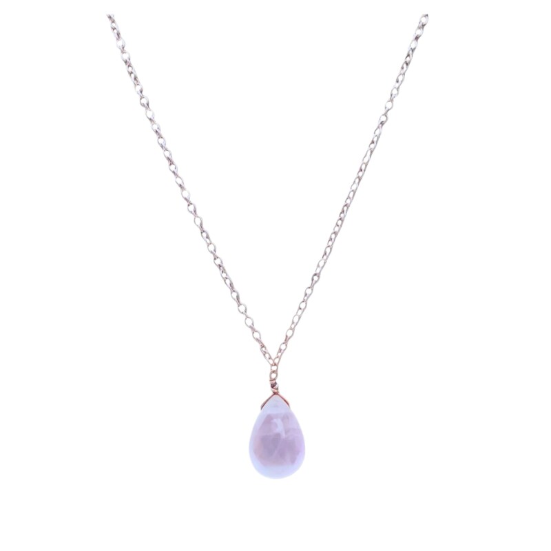 Conjunto Makar-Plata rodinada-Piedra Cuarzo rosa-CJ2016 conpiedra