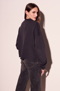 Sweater Algodón Lavado Negro Lavado