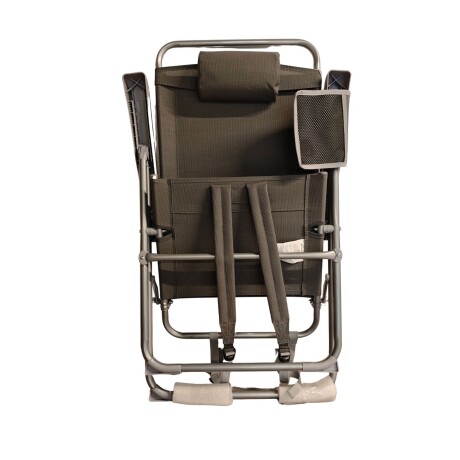Silla Reposera de Playa Tipo Mochila con Almohada y Bolsillo Gris