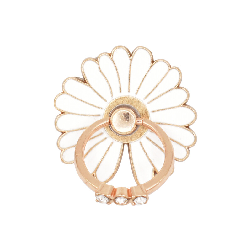 Anillo para celular diseño flor color blanco Anillo Para Celular Diseño Flor Color Blanco