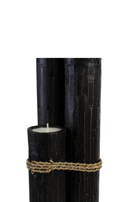 VELAS Y CANDELABROS SET 3 VELAS BAMBÚ BLACK 60/80/100H CM