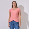 Remera Rib Escote V CORAL