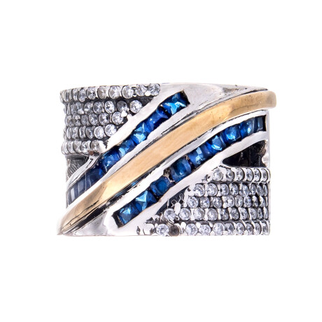 Anillo de plata 925 y double con circonias Anillo de plata 925 y double con circonias