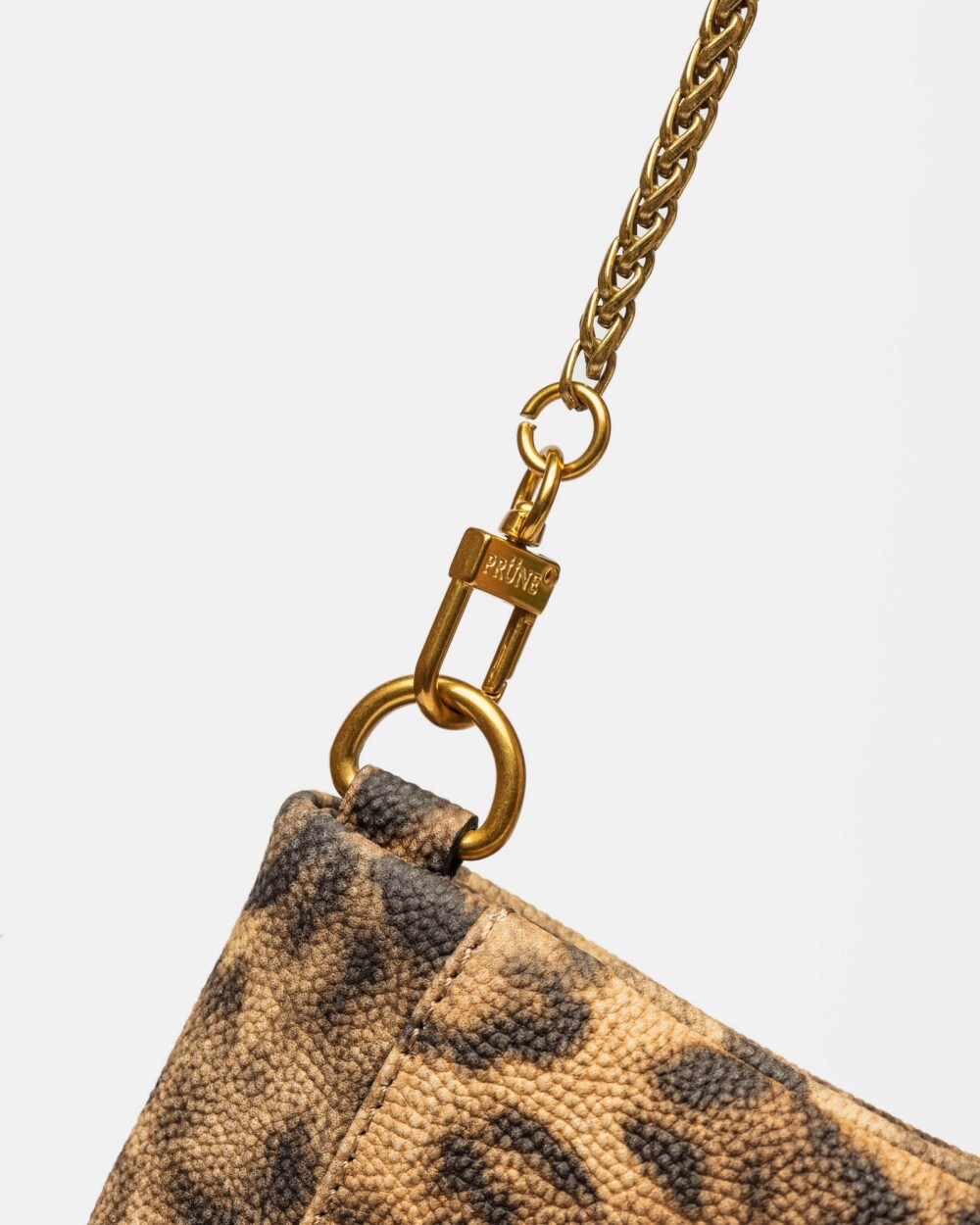 Bandolera Honey En Cuero Animal Print Camel