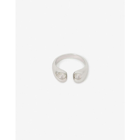 Anillo De Metal Gota Plateado Rodio